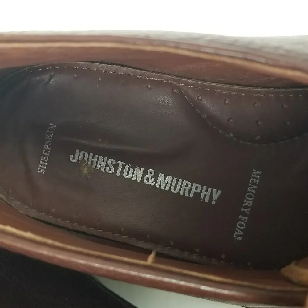 Johnston & Murphy Boots Chukka Ankle Mens 9.5M Copeland‎ Brown Sheepskin Leather